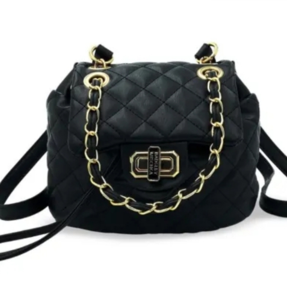 Badgley Mischka In Elegant Black Quilted Women's Backpack